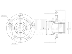 Ступица передняя/задняя (без ABS) UNIO HUB-20217
