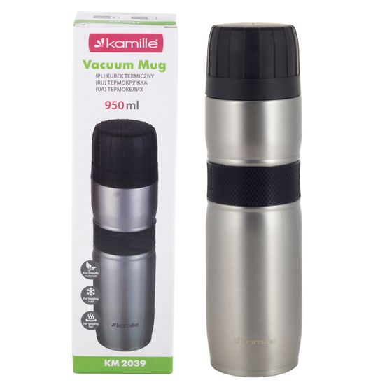 Термос 950 мл. из нержавеющей стали Kamille KM-2039 с резиновой вставкой
