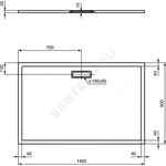 Поддон душевой акрил прямоугольный ULTRAFLAT NEW 1400х900х25 Ideal Standard T448401