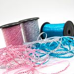 Лента (0,5 см*500 м) Красные точки, Розовый, 1 шт.