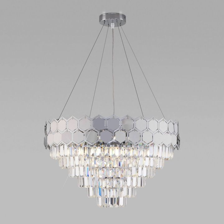 Подвесная люстра Eurosvet Ariana 10124/8 хром/прозрачный хрусталь Strotskis Smart