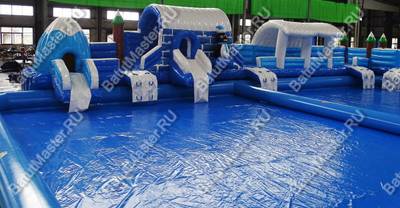 Надувной наземный аквапарк «Мишка на полюсе» 23*13*5 м