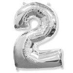 Шар фольгированный Цифра 2 101 см (Серебряный)