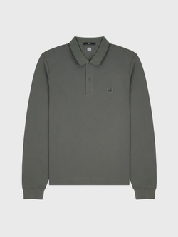 Поло с длинным рукавом C.P. Company Stretch Piquet Line Slim Dark Green