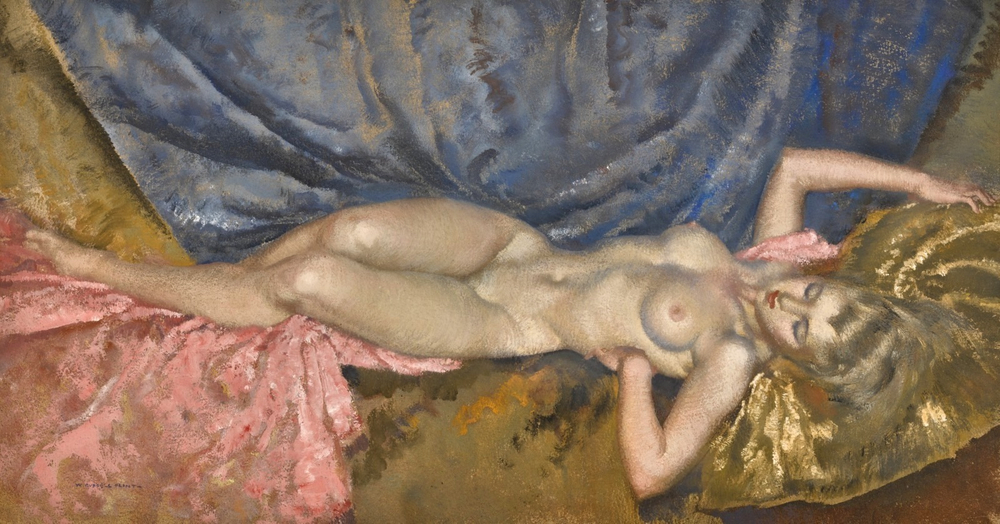 Сэр Уильям Рассел  Флинт.  1949, июль. Эвелина (Evelina). 33 х 61. Картон, темпера. Частное собрание.