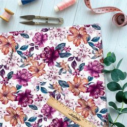 Ткань атлас скульптура сиреневых и бронзовых цветов