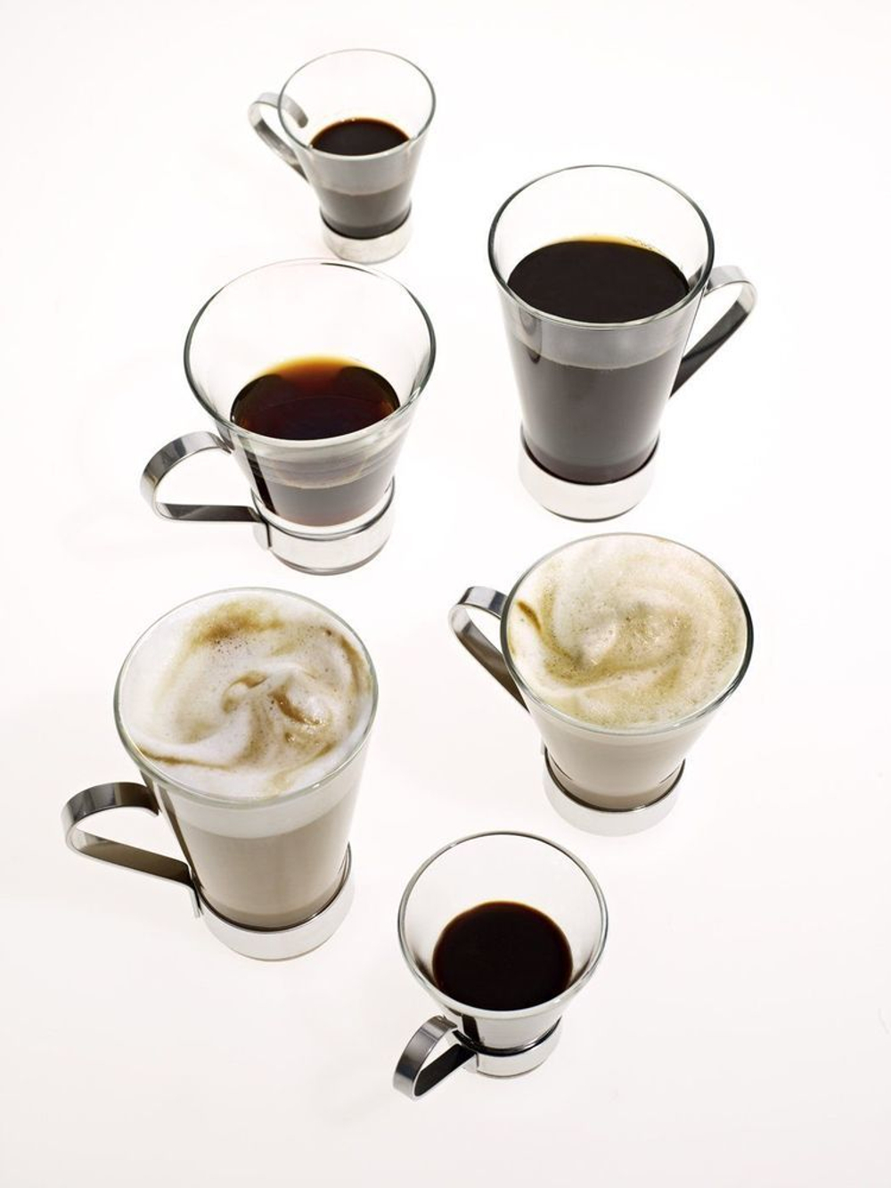 Набор кружек с металлической ручкой 6шт 110мл Bormioli Rocco Ypsilon