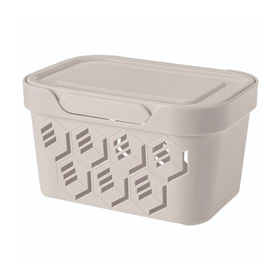 Ящик с крышкой универсальный "deluxe", 189х132х110 мм, 1,9л (светло-бежевый)