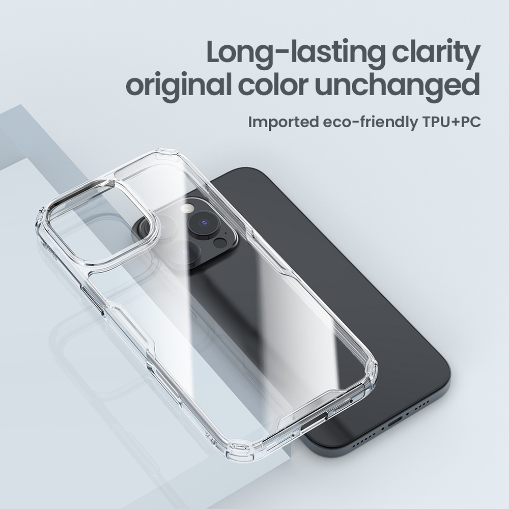 Прозрачный чехол от Nillkin для смартфона iPhone 16 Pro Max, серия Nature TPU Pro Case
