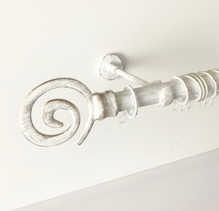 Карниз кованый для штор Ост Флексо d 25 однорядный, цвет белое золото