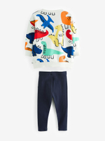 Толстовка и легинсы в комплекте для мальчика Next 650-004, Белый, Темно-синий