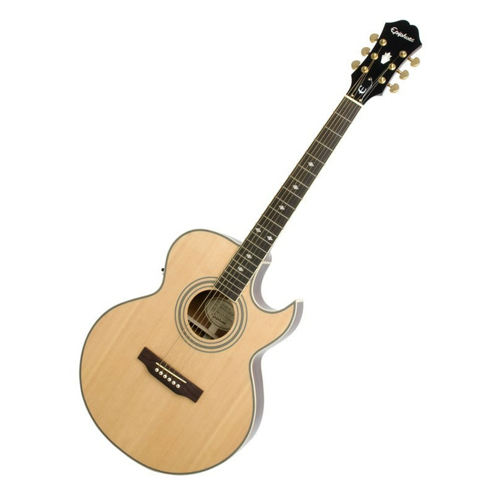 EPIPHONE PR-5E Natural электроакустическая гитара, цвет натуральный, корпус - махагон, топ - ель, гриф - махагон.