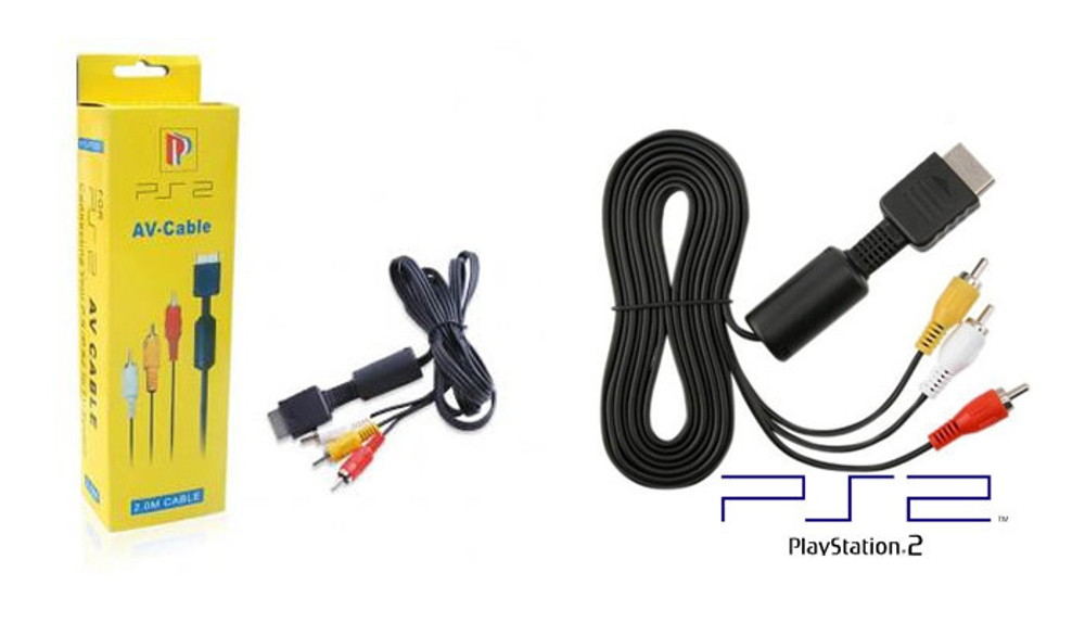 Кабель AV для PS2 (черный)