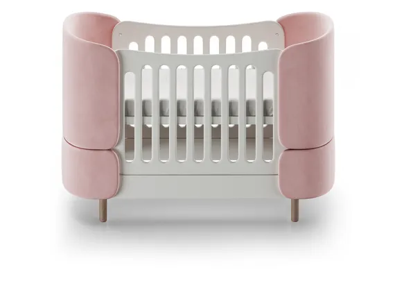 Кроватка-трансформер KIDI Soft антивандальная ткань (розовый)