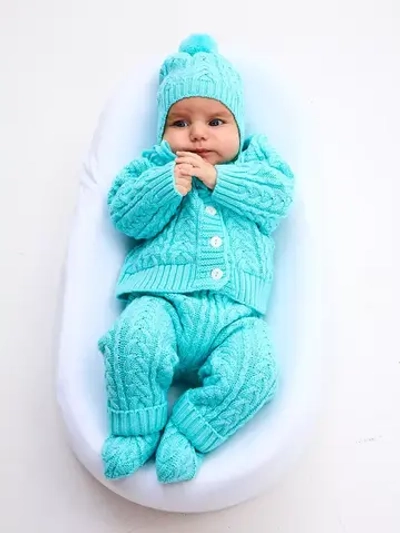 вязаный костюм для новорожденных