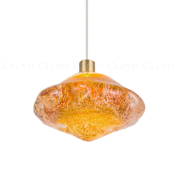 Подвесной светильник Cloyd VOCAL-B P1 / латунь - янтарн. стекло (арт.12601)