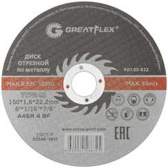 Диск отрезной по металлу Master T41 150x1.6x22.2 мм Greatflex 50-632
