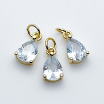 Подвеска Капля, цвет золото, фианит, размер 11,5*6,5 мм, цена за 1 шт