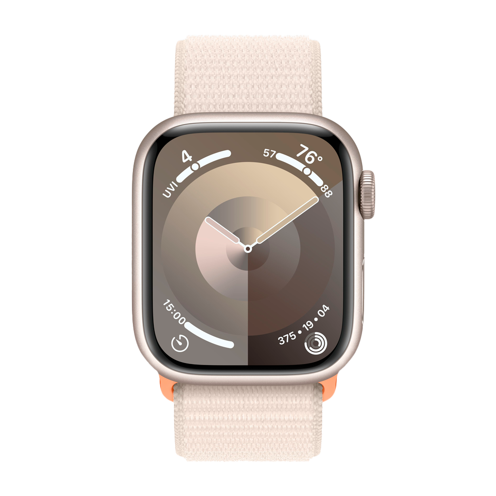 Умные часы Apple Watch Series 9 GPS, 41mm, Aluminium Case with Sport Loop, Starlight (Сияющая звезда)