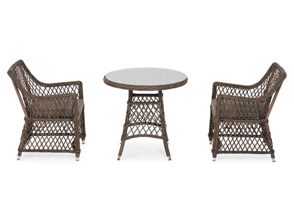 "Эспрессо-80 L" обеденная группа плетеная, цвет коричневый