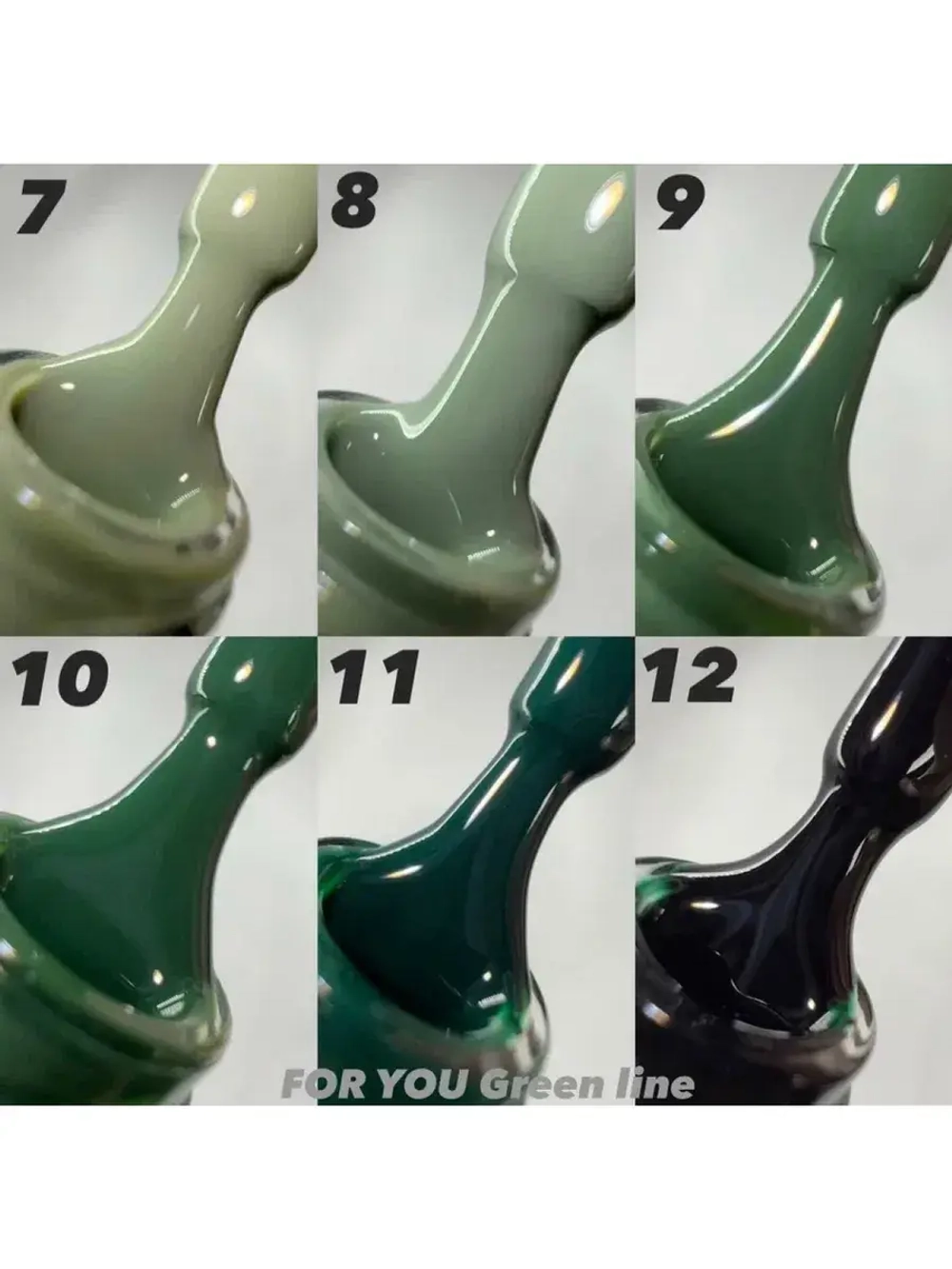 FOR YOU Гель лак набор Green Line из 12 шт