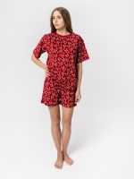 Пижама женская Mjölk Снежные веточки, с коротким рукавом