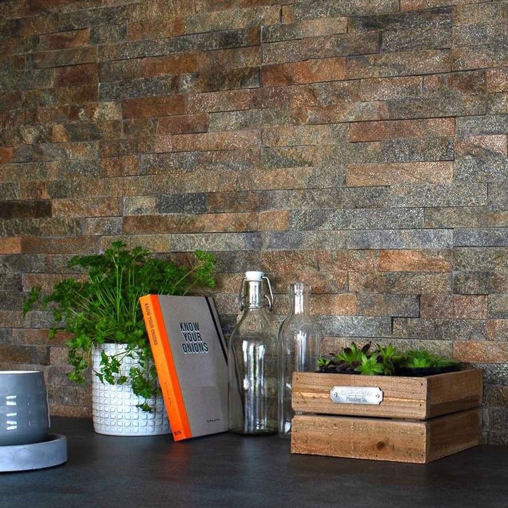 Натуральный камень Кварцит мультиколор Pharaon 150x600x10-20 Классик