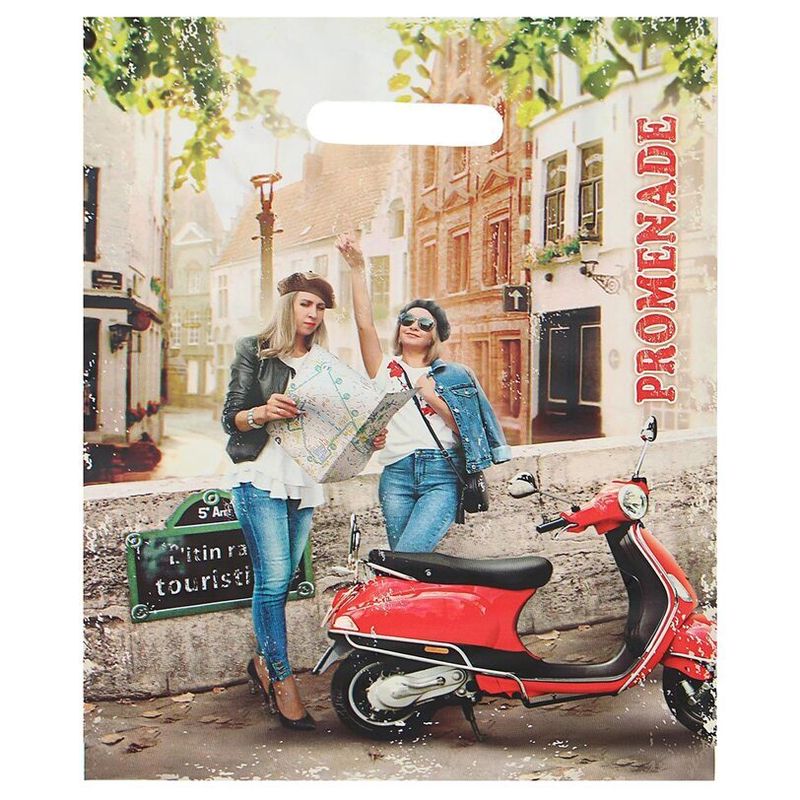 Пакет прорубная ручка Россия 30*40 см 50 мкм ПВД Прогулка  1 шт 1 000 шт/кор