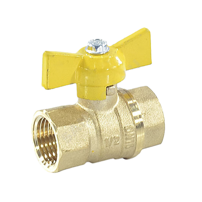 Кран шаровой латунь газ Стандарт 230 аналог 11б27п Ду 15 Ру40 ВР бабочка ГАЛЛОП 115012