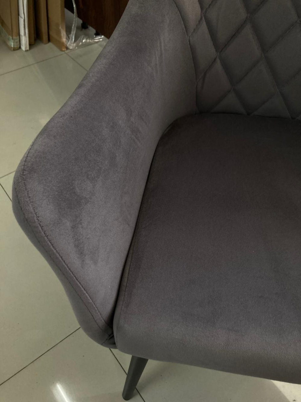 Стул Сиэтл каркас черный основание велюр графит