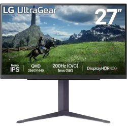 LCD LG 27" 27GS85Q-B UltraGear черный {IPS 2560x1440 200Hz 1ms 400cd 1000:1 178/178 10bit(8bit+FRC) 2xHDMI DisplayPort USB HAS pivot}[27gs85q-b.aruz]