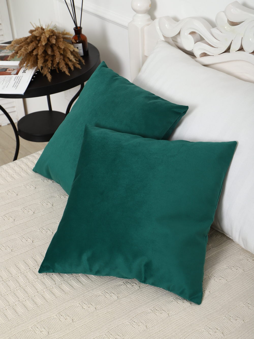 Подушки декоративные 40х40 со съемным чехлом 2шт зеленые