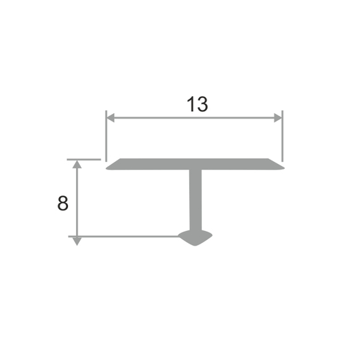 Алюминиевый Т-образный ламинированный профиль ПТ-13 2700 мм