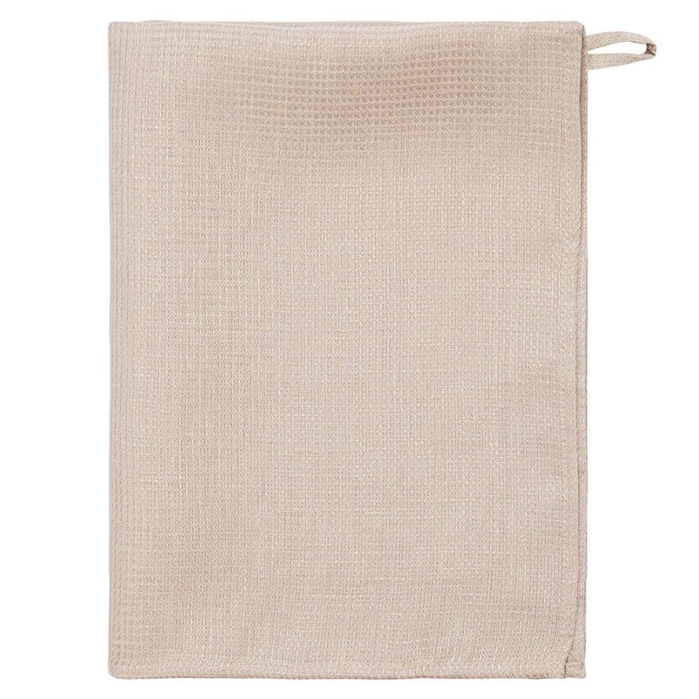 Набор из двух вафельных полотенец изо льна бежевого цвета из коллекции Essential, 50х70 см