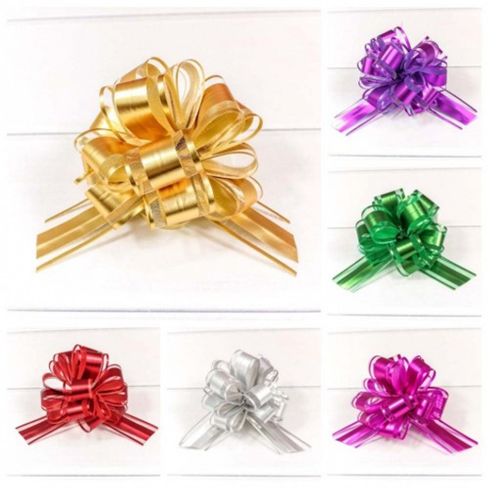 Бант Шар 3см Набор 6 шт "Ажурный" с органзой (Микс)