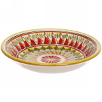 Тарелка глубокая 19*4см зеленая Риштанская Керамика