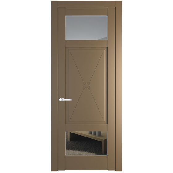 Фото межкомнатной двери эмаль Profil Doors 1.3.2PM перламутр золото стекло прозрачное