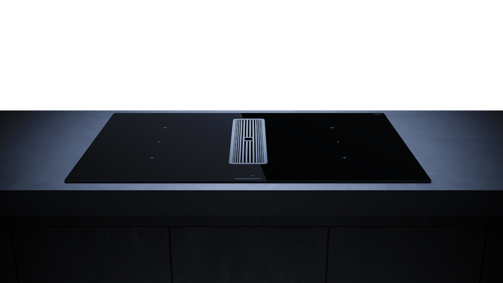 Индукционная варочная панель с вытяжкой Kuppersbusch KMI 8350.0 SR Silver Chrome