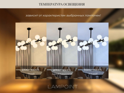 Люстра потолочная черная, люстра подвесная, потолочный светильник, G4, 16 матовых плафонов