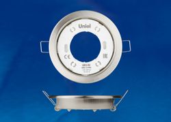 GX53-H2 NICKEL 10 PROM Светильник ультратонкий встраиваемый. В составе набора из 10шт. Корпус никель. Картон. TM Uniel.