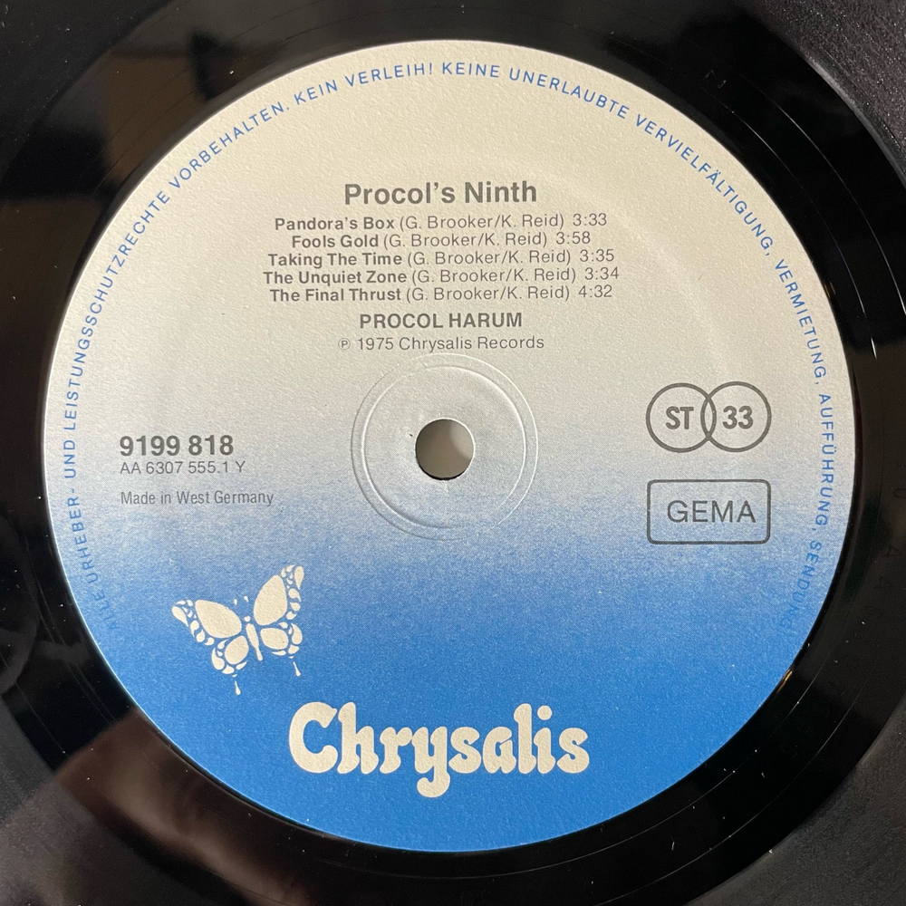 Винтажная виниловая пластинка LP Procol Harum, Procol's Ninth (Германия 1975)