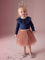 Лонгслив с воротником для девочки Next B44-993, Темно-синий