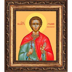 Роман Никомидийский мученик. Икона на холсте.