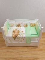 Комплект постельного белья 17-ти предметный ОЛЕНЯТА /Sleepy Forest, салатовый