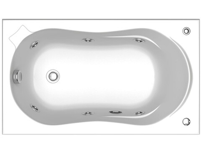 Ванна акриловая BAS Кэмерон 1200х700 с гидромассажем и каркасом