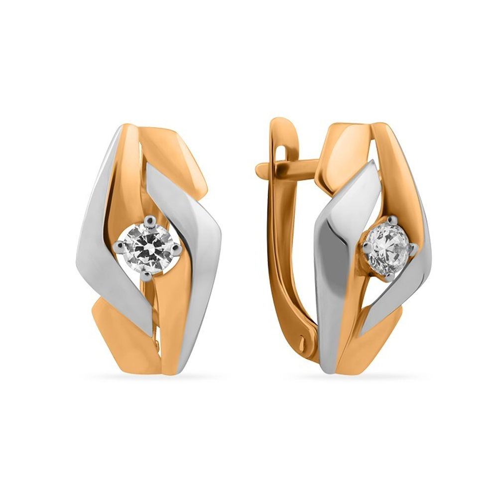 Серьги из золота 585 пробы с Фианит