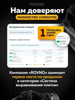 ROVNO Система выравнивания плитки, 1,5мм, 700 шт.