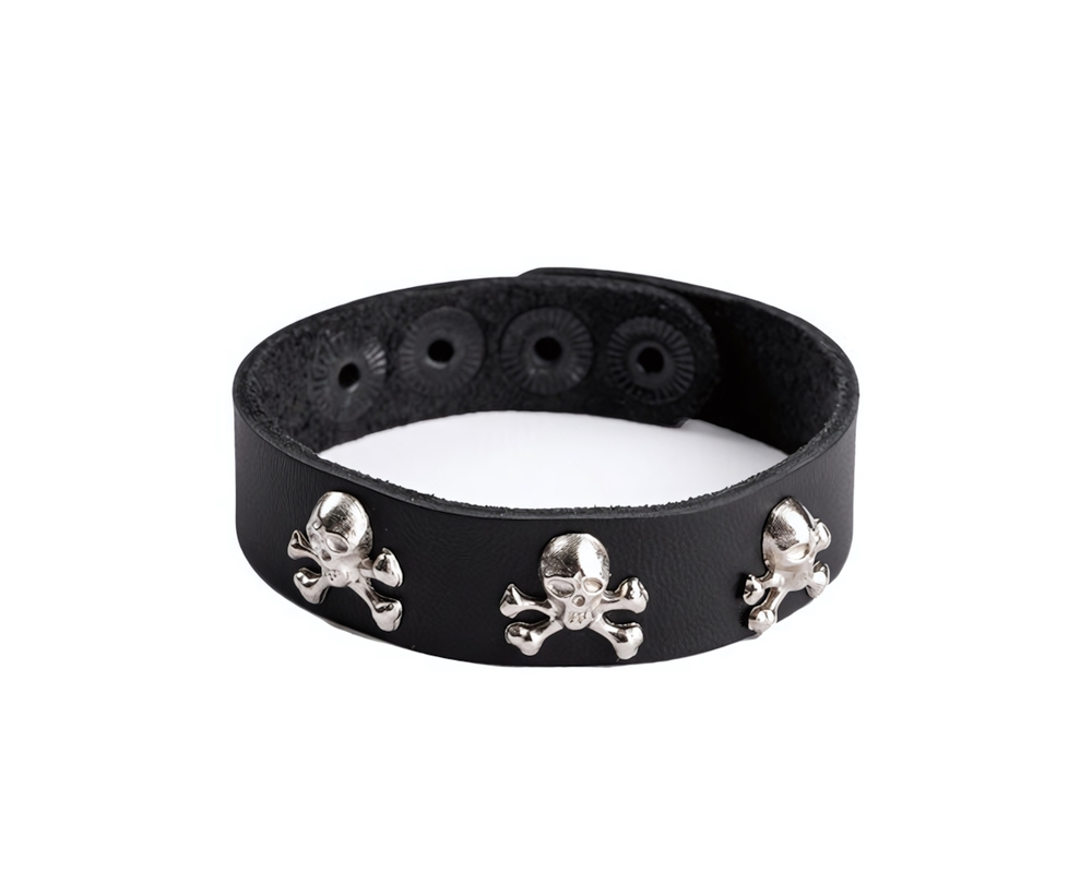 Браслет "Веселый Роджер" (Цвет: черный)