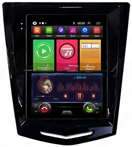 Магнитола для Cadillac SRX 2012-2017, ATS - Carmedia SF-9726 вертикальный экран 9.7" в стиле "Тесла" на Android 12, ТОП процессор, 6Гб+128Гб, CarPlay, 4G SIM-слот