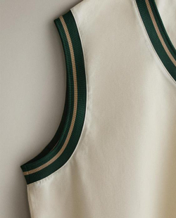 ZARA HOME ЖИЛЕТ ДЛЯ ГОЛЬФА, ЭКРЮ/ЗЕЛЕНЫЙ